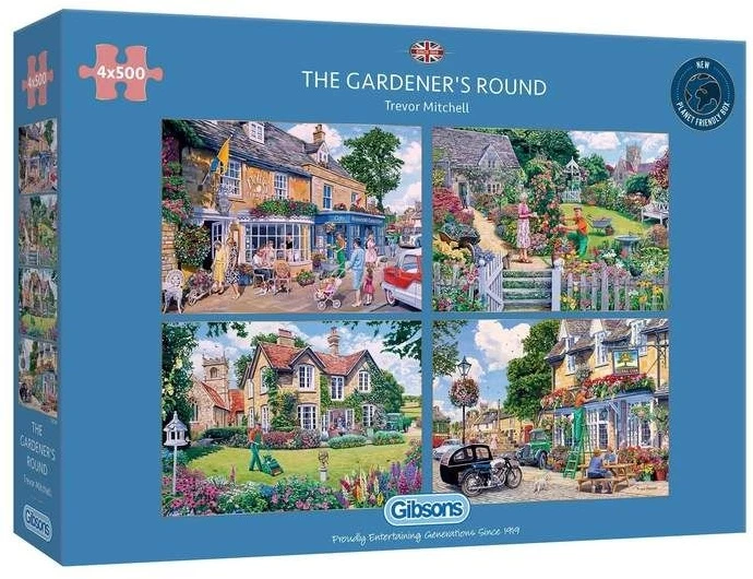 Gibsons The Gardener's Round Jigsaw Puzzle 4 X 500pc 3 Gibsons The Gardener's Round Jigsaw Puzzle 4 X 500pc