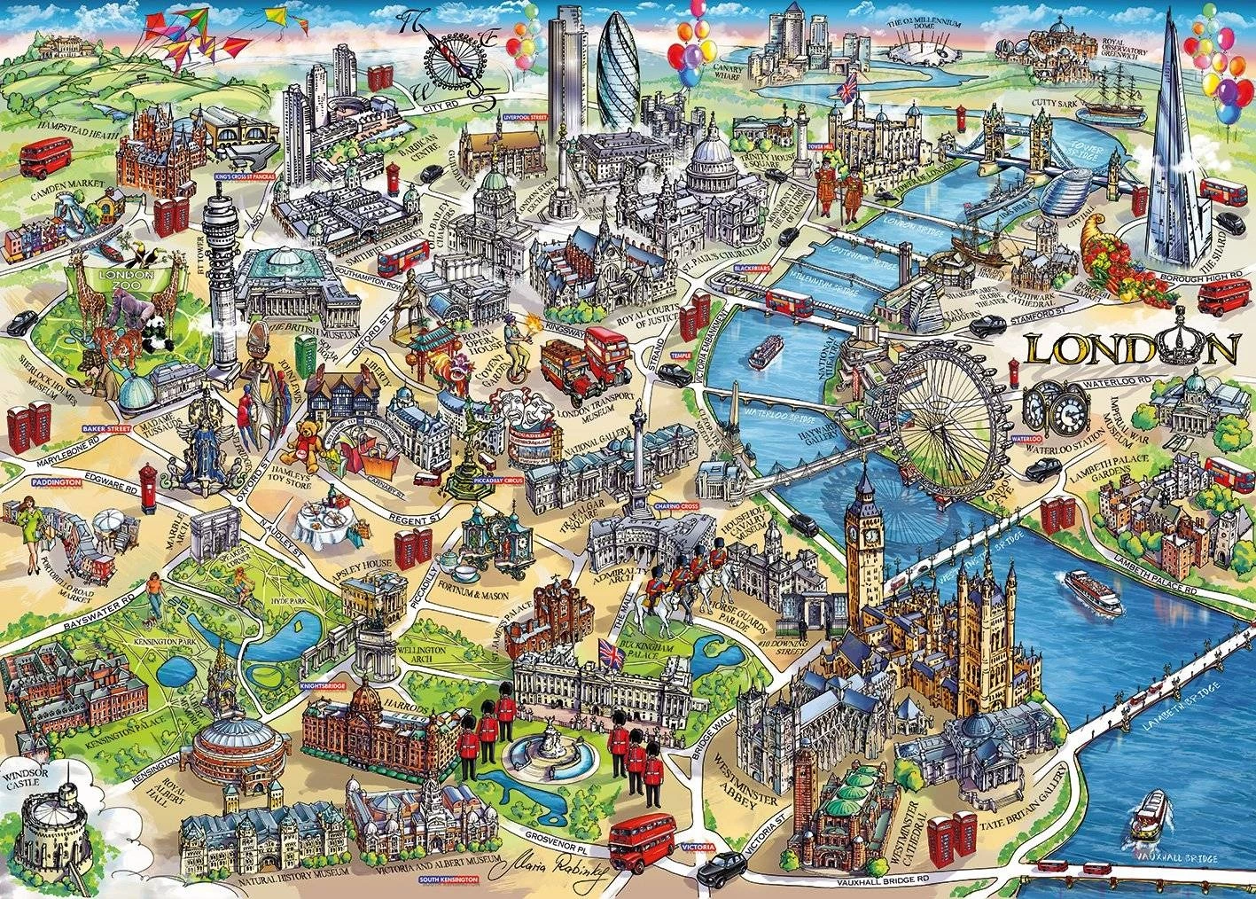 Gibsons London Landmarks Jigsaw Puzzle (1000 Pieces) 4 Gibsons London Landmarks Jigsaw Puzzle (1000 Pieces) - Image 2