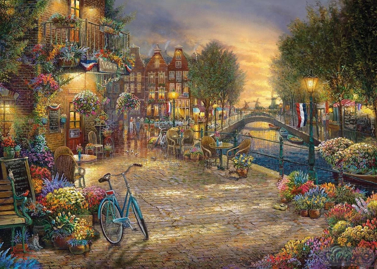 Gibsons Amsterdam Caf? 1000pc Puzzle 4 Gibsons Amsterdam Caf? 1000pc Puzzle - Image 2