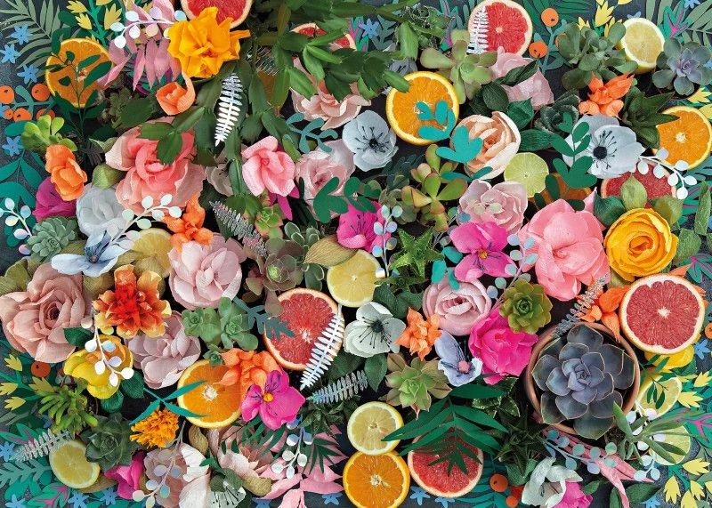 Gibsons Paper Flowers 1000pc Puzzle 4 Gibsons Paper Flowers 1000pc Puzzle - Image 2