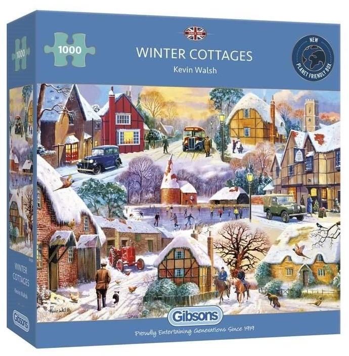 Gibsons Winter Cottages Jigsaw Puzzle 1000pc 3 Gibsons Winter Cottages Jigsaw Puzzle 1000pc