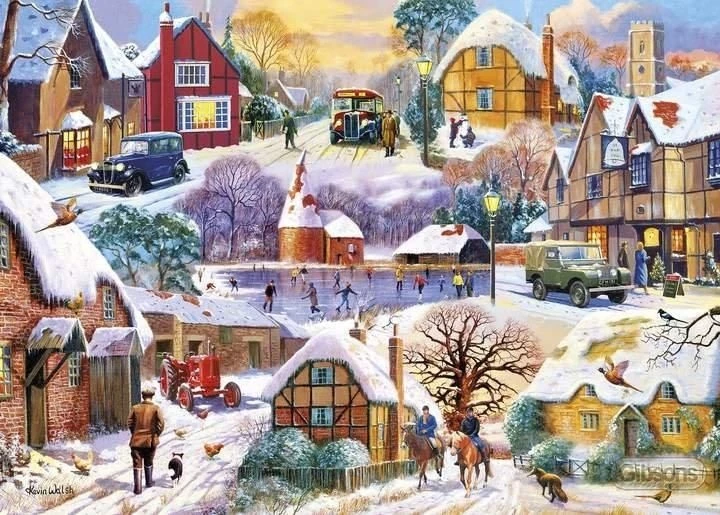 Gibsons Winter Cottages Jigsaw Puzzle 1000pc 4 Gibsons Winter Cottages Jigsaw Puzzle 1000pc - Image 2