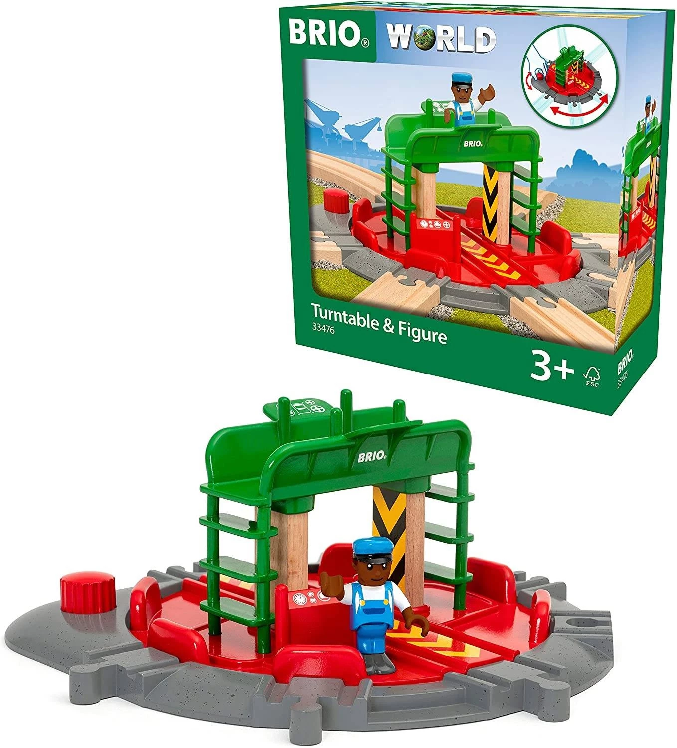Brio World Railway Track - 33476 Turntable & Figure 3 Brio World Railway Track - 33476 Turntable & Figure