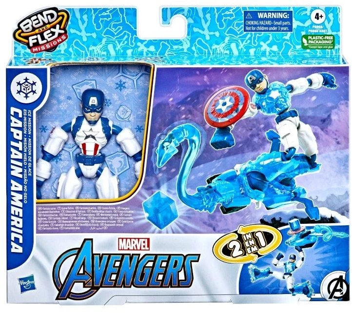 Hasbro Avengers Bend And Flex Cap Ice Mission 3 Hasbro Avengers Bend And Flex Cap Ice Mission