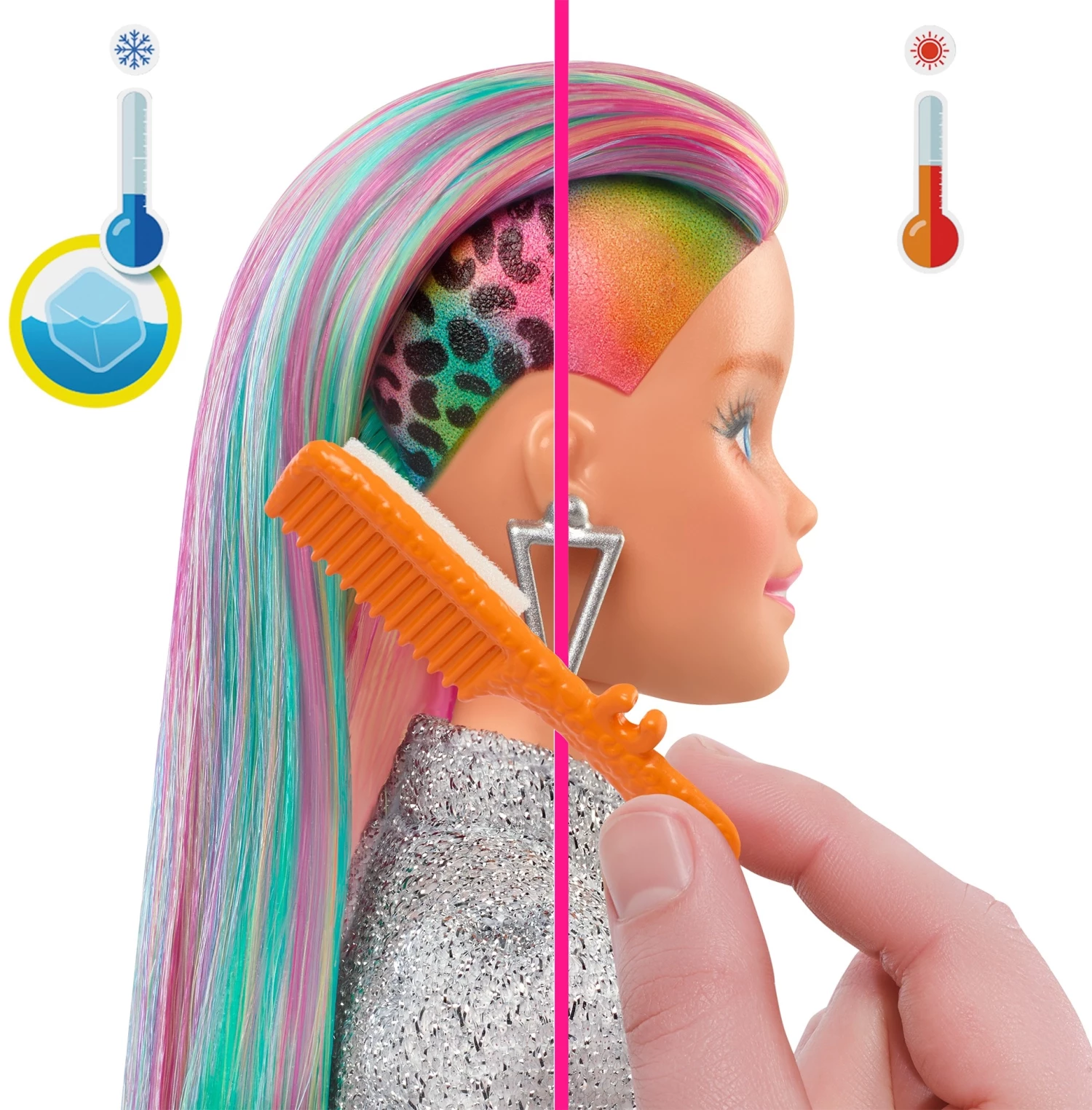 MATTEL Barbie Leopard Rainbow Hair Doll 6 MATTEL Barbie Leopard Rainbow Hair Doll - Image 4