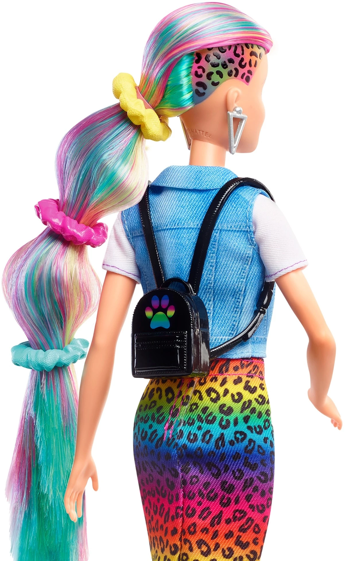 MATTEL Barbie Leopard Rainbow Hair Doll 5 MATTEL Barbie Leopard Rainbow Hair Doll - Image 3