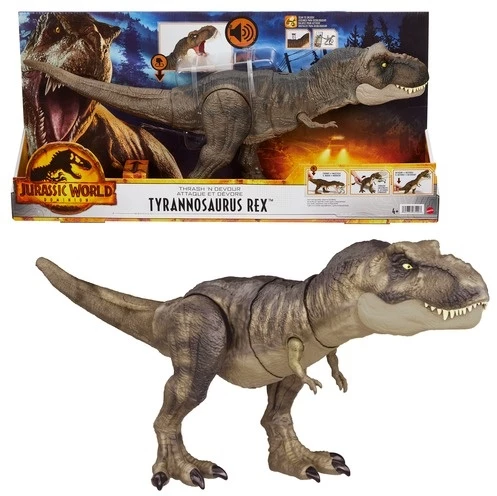 MATTEL Jurassic World Thrash 'N Devour Tyrannosaurus Rex Figure 3 MATTEL Jurassic World Thrash 'N Devour Tyrannosaurus Rex Figure