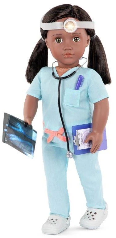 Our Generation Cierra 46cm Doctor Doll With Scrubs Outfit 3 Our Generation Cierra 46cm Doctor Doll With Scrubs Outfit