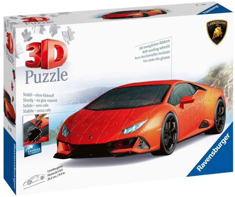 Ravensburger Lamborghini Huracan Evo 3D, 108pc - Orange 3 Ravensburger Lamborghini Huracan Evo 3D, 108pc - Orange