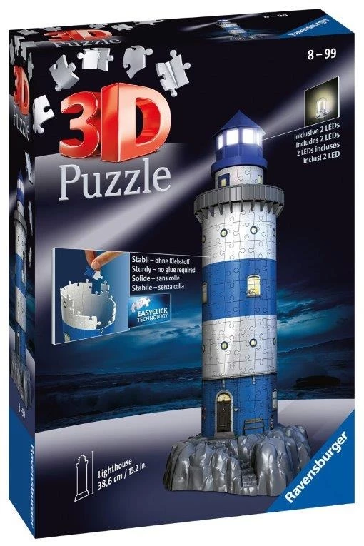 Ravensburger Lighthouse Light Up 3D Puzzle, 216pcs 3 Ravensburger Lighthouse Light Up 3D Puzzle, 216pcs